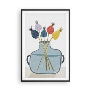 Pôster com moldura preta - Como semeou a papoula - 61x91 cm