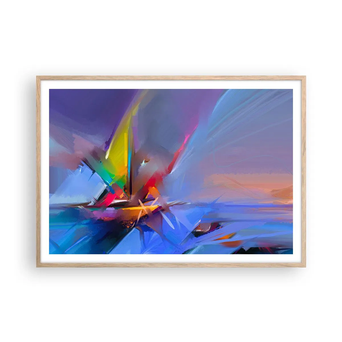 Pôster com moldura de carvalho claro - Como as asas de um pássaro - 100x70 cm