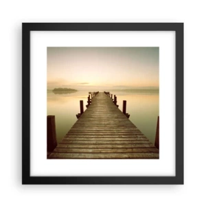 Pôster com moldura preta - Antes do amanhecer, nascer do sol, luz - 30x30 cm