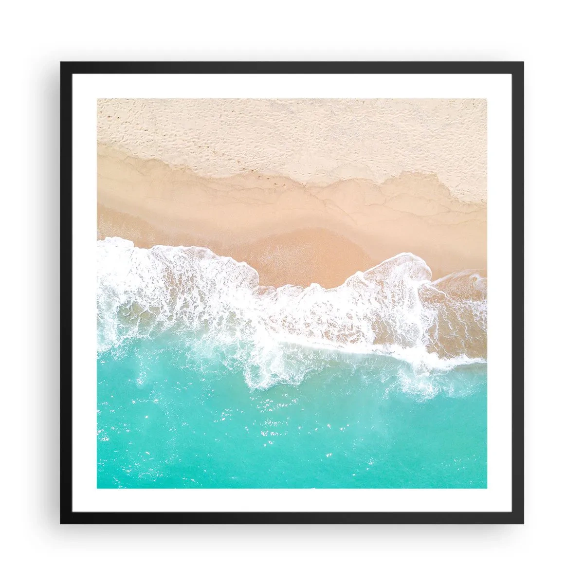 Pôster com moldura preta - Toque carinhoso - 60x60 cm