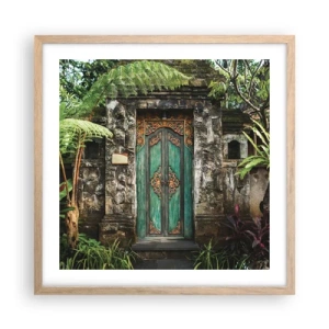 Pôster com moldura de carvalho claro - Portas para um mundo exótico - 50x50 cm