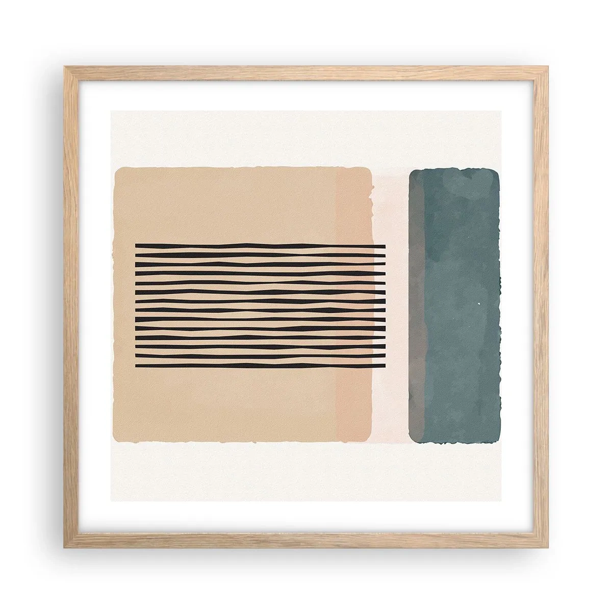 Pôster com moldura de carvalho claro - Está tudo bem - 50x50 cm