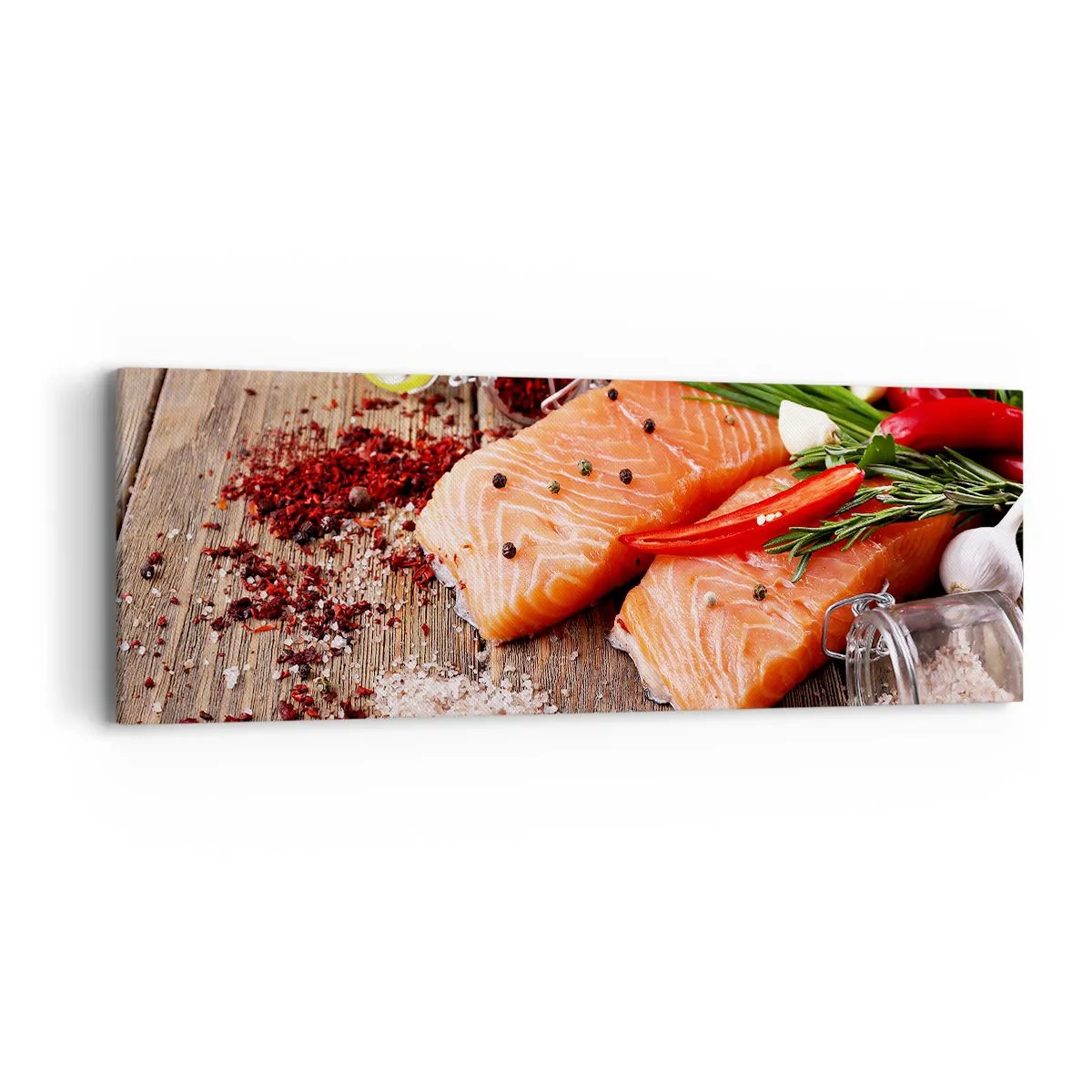 Quadro em tela - Aventura norueguesa na cozinha - 90x30 cm