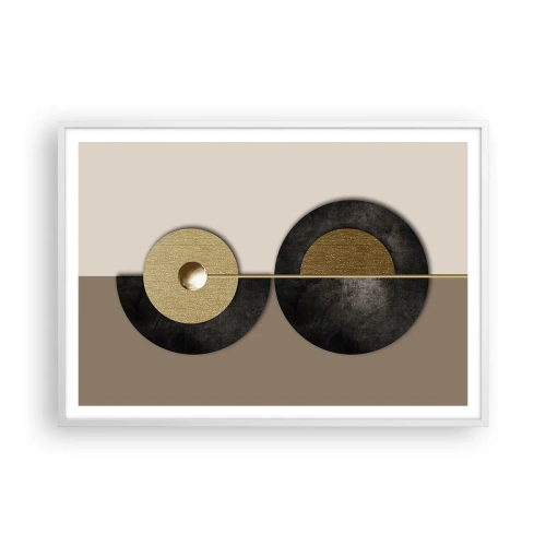 Pôster em moldura branca - Variações ao redor do círculo - 100x70 cm