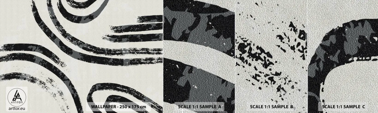 Amostra de papel de parede Premium Sand - Meio parado - Minimalismo, Traços, Boho - 100x30 cm