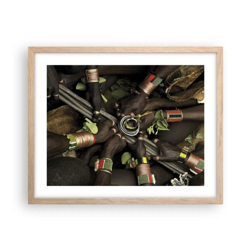 Pôster com moldura de carvalho claro - Estamos juntos - 50x40 cm