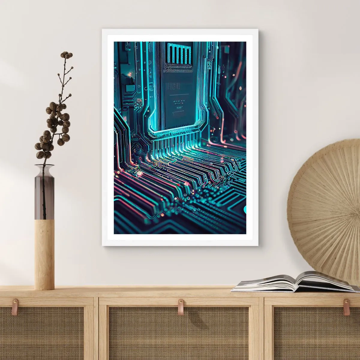 Pôster em moldura branca - Só estou a pensar... - 50x70 cm