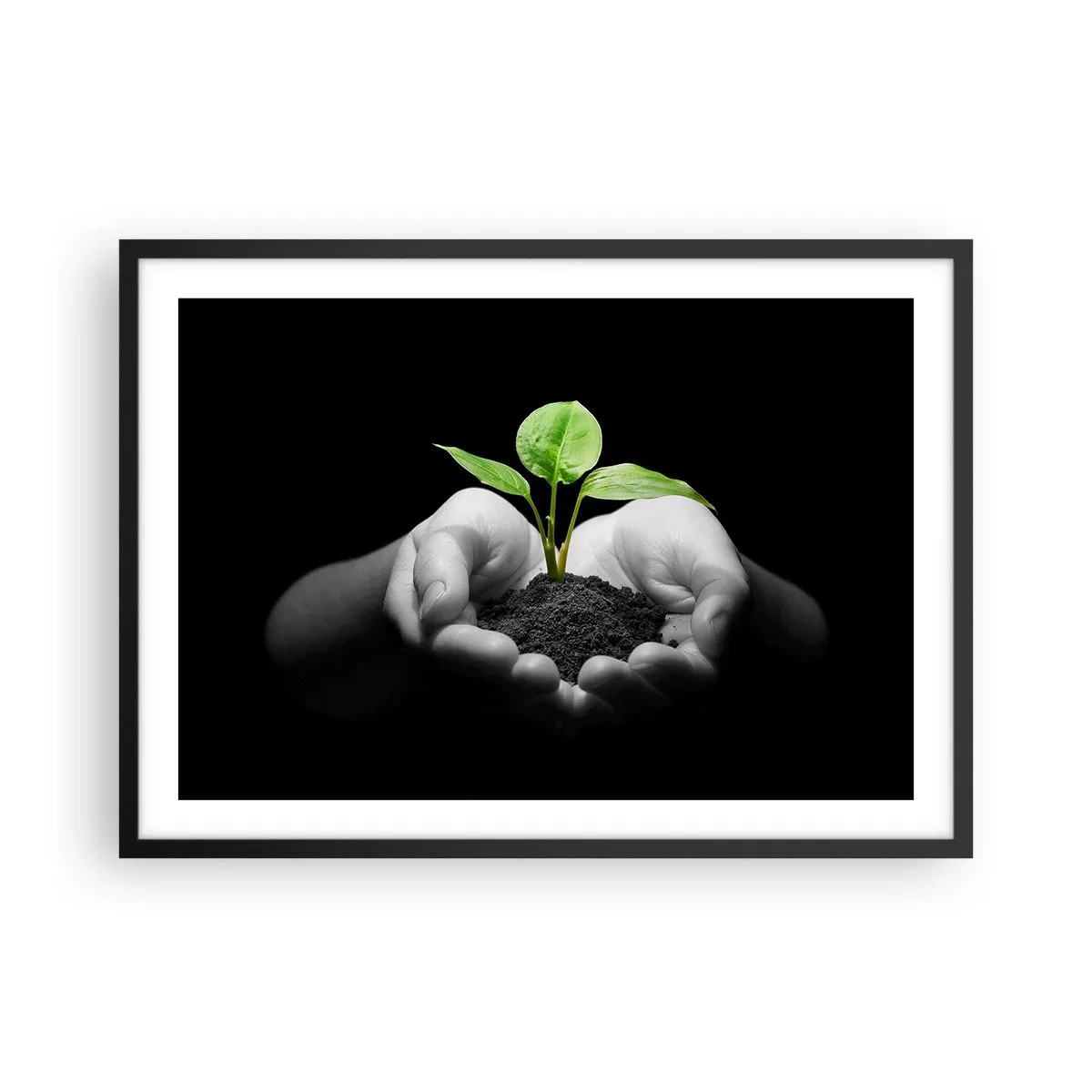 Pôster com moldura preta - Eu amo a natureza, eu a protejo - 70x50 cm