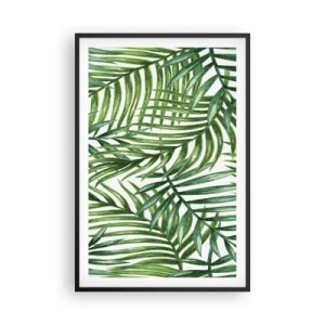 Pôster com moldura preta - Sob as folhas verdes - 61x91 cm