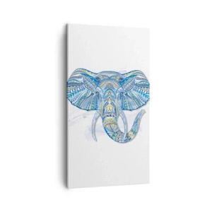 Quadro em tela - Incrustado com ouro e azul - 45x80 cm