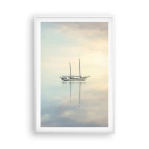 Pôster em moldura branca - Num mar de silêncio - 61x91 cm
