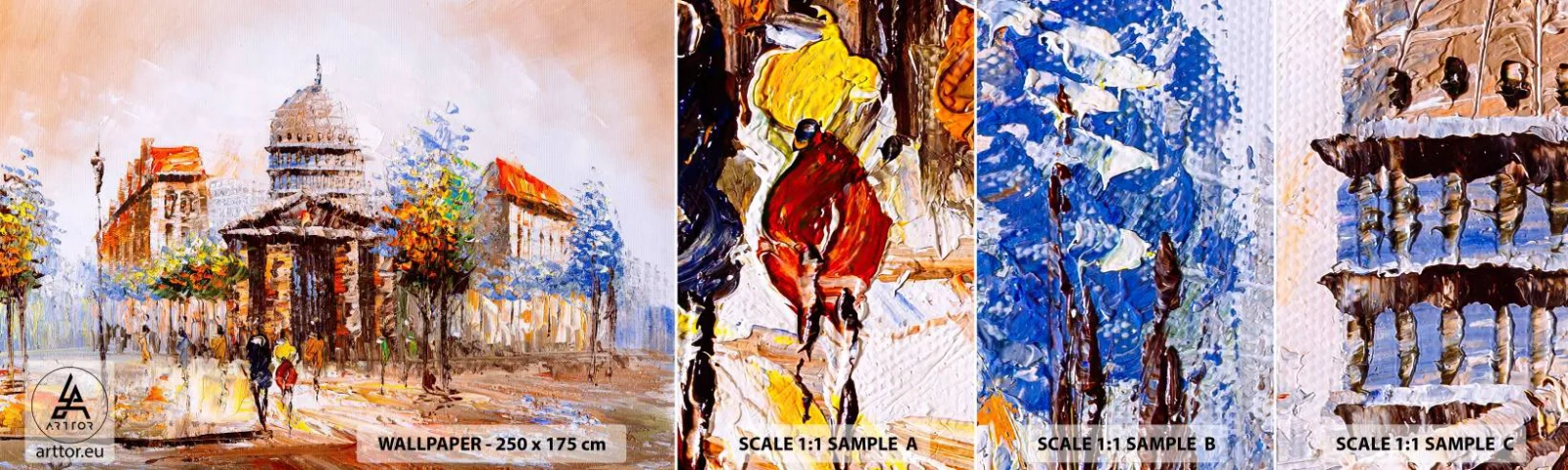 Amostra de Papel de Parede Standard Eco - Passeio por Paris - Arquitetura, Cidade, França - 100x30 cm