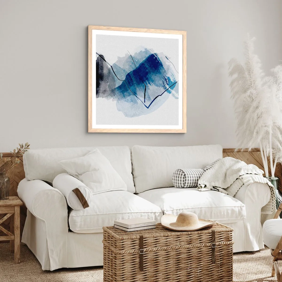 Pôster com moldura de carvalho claro - Iceberg - 60x60 cm