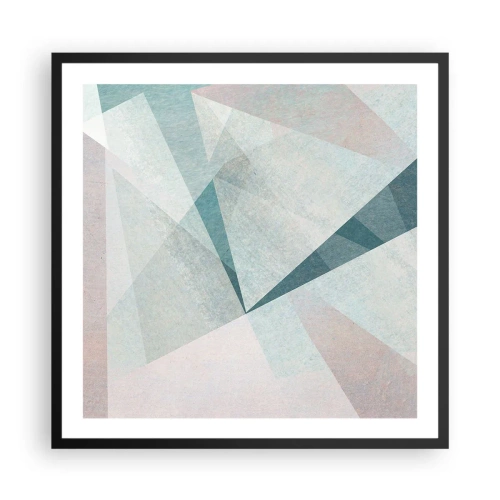 Pôster com moldura preta - Calmo, embora dinâmico - 60x60 cm