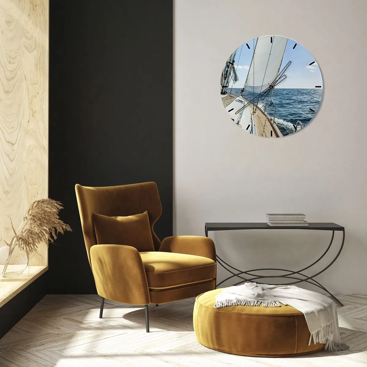 Relógio de parede - Relógio em vidro - Ahoy, aventura - 30x30 cm