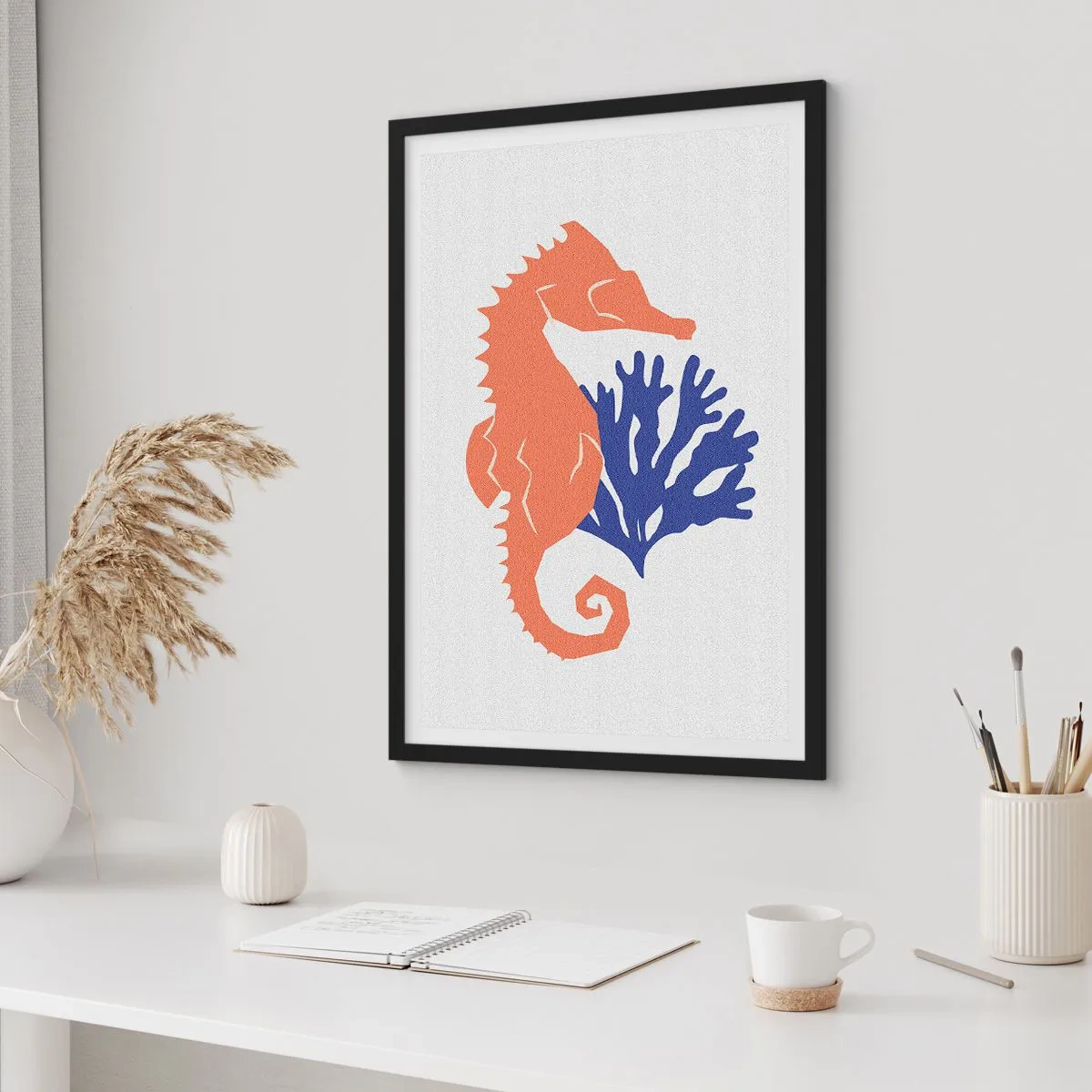 Pôster com moldura preta - Em um prado subaquático - 30x40 cm