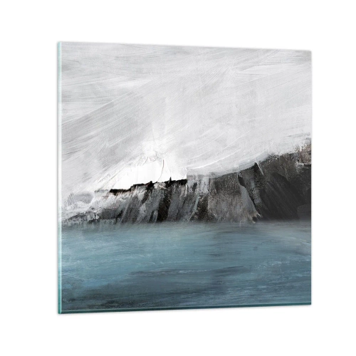 Quadro em vidro - Água – terra: choque dos elementos - 30x30 cm