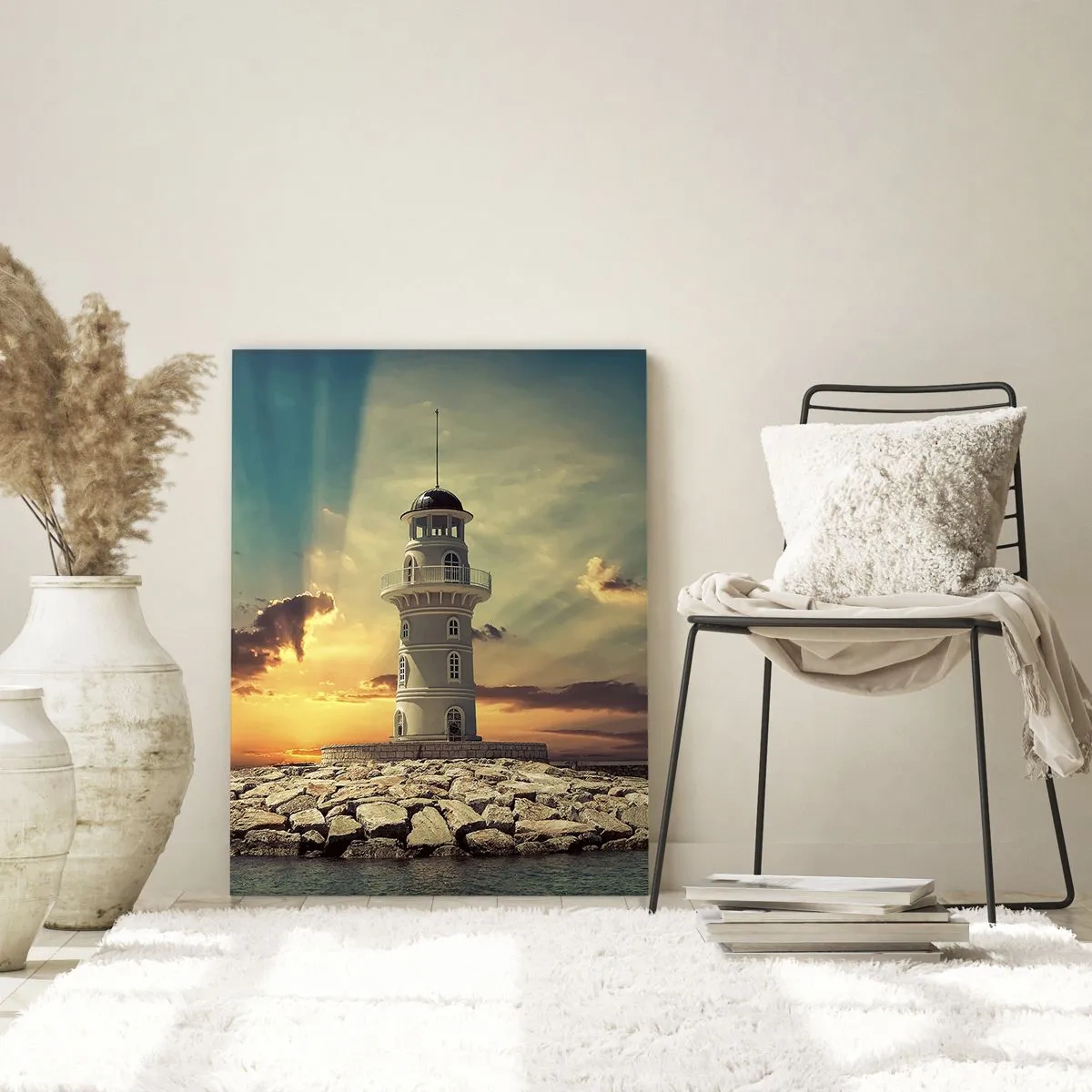 Quadro em vidro - Luz - Bondade - Beleza - 50x70 cm