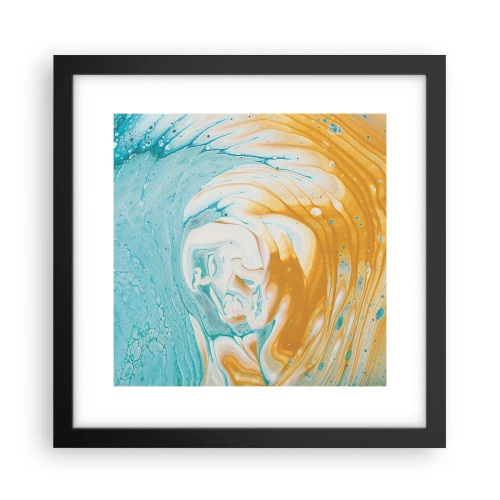 Pôster com moldura preta - Vórtice em pastel - 30x30 cm
