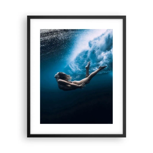 Pôster com moldura preta - Sereia moderna - 40x50 cm