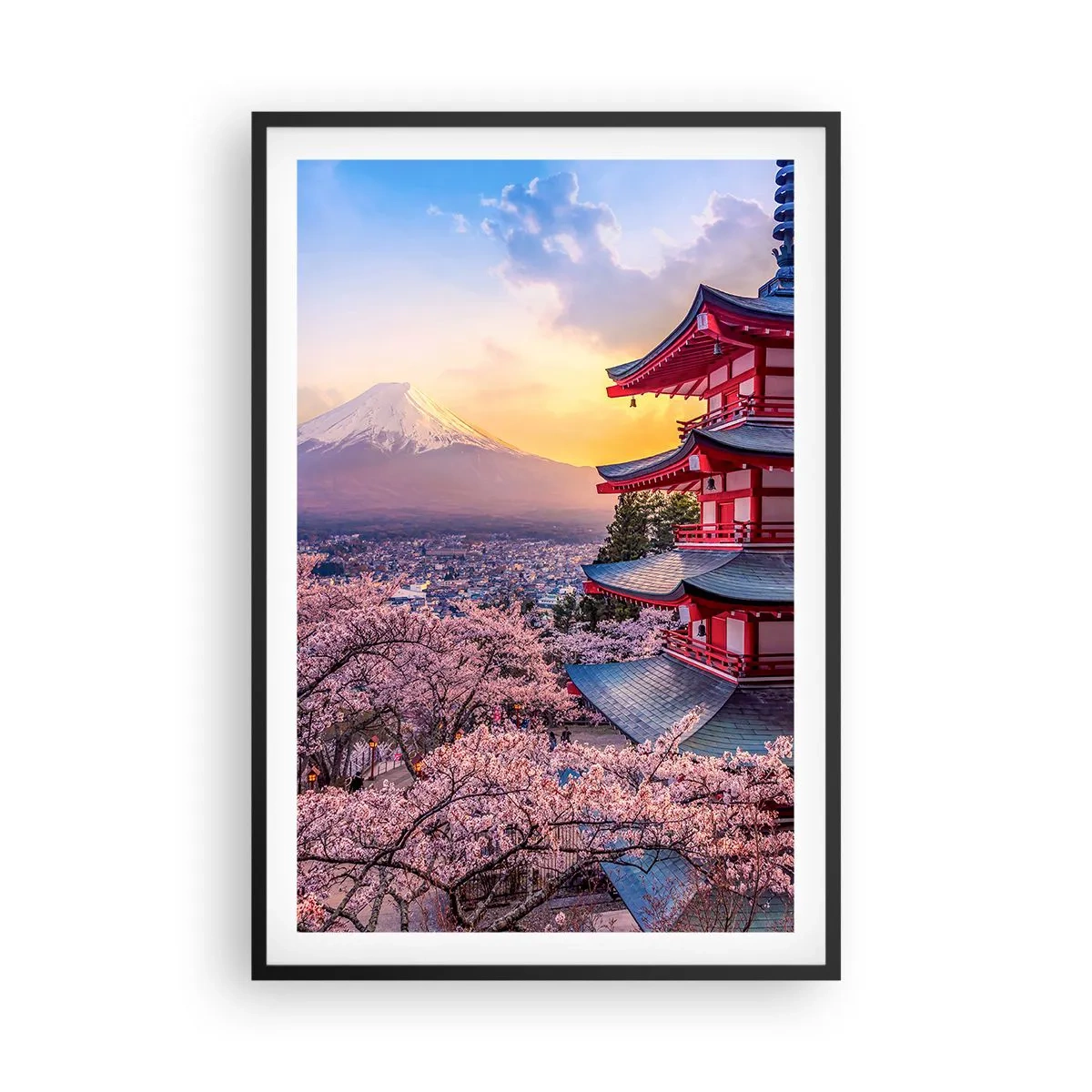 Pôster com moldura preta - A essência do espírito japonês - 61x91 cm
