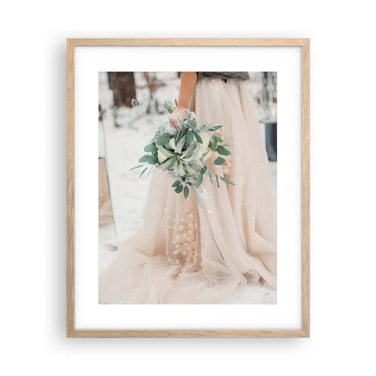 Pôster com moldura de carvalho claro - E viveram felizes para sempre - 40x50 cm