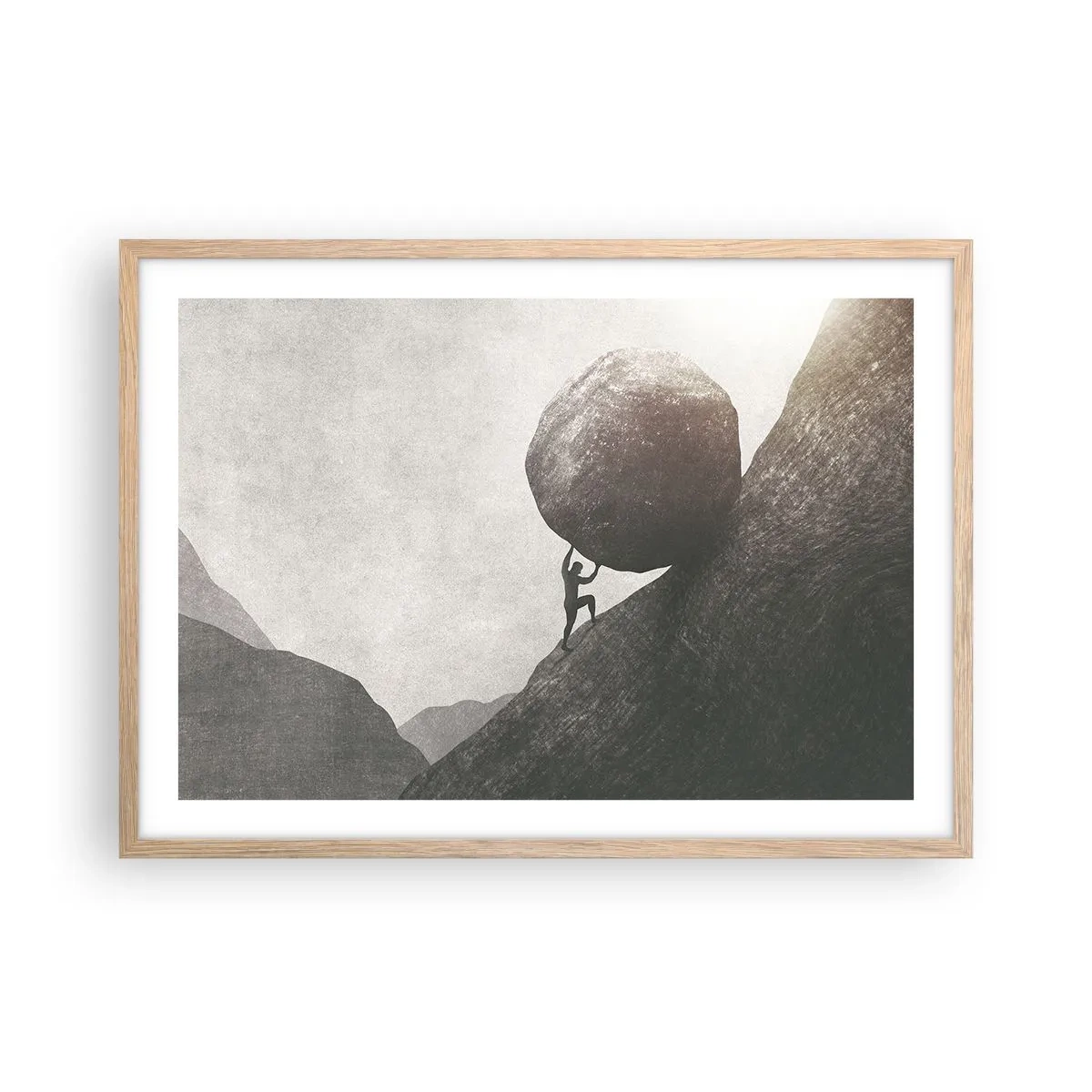 Pôster com moldura de carvalho claro - Eu creio - 70x50 cm