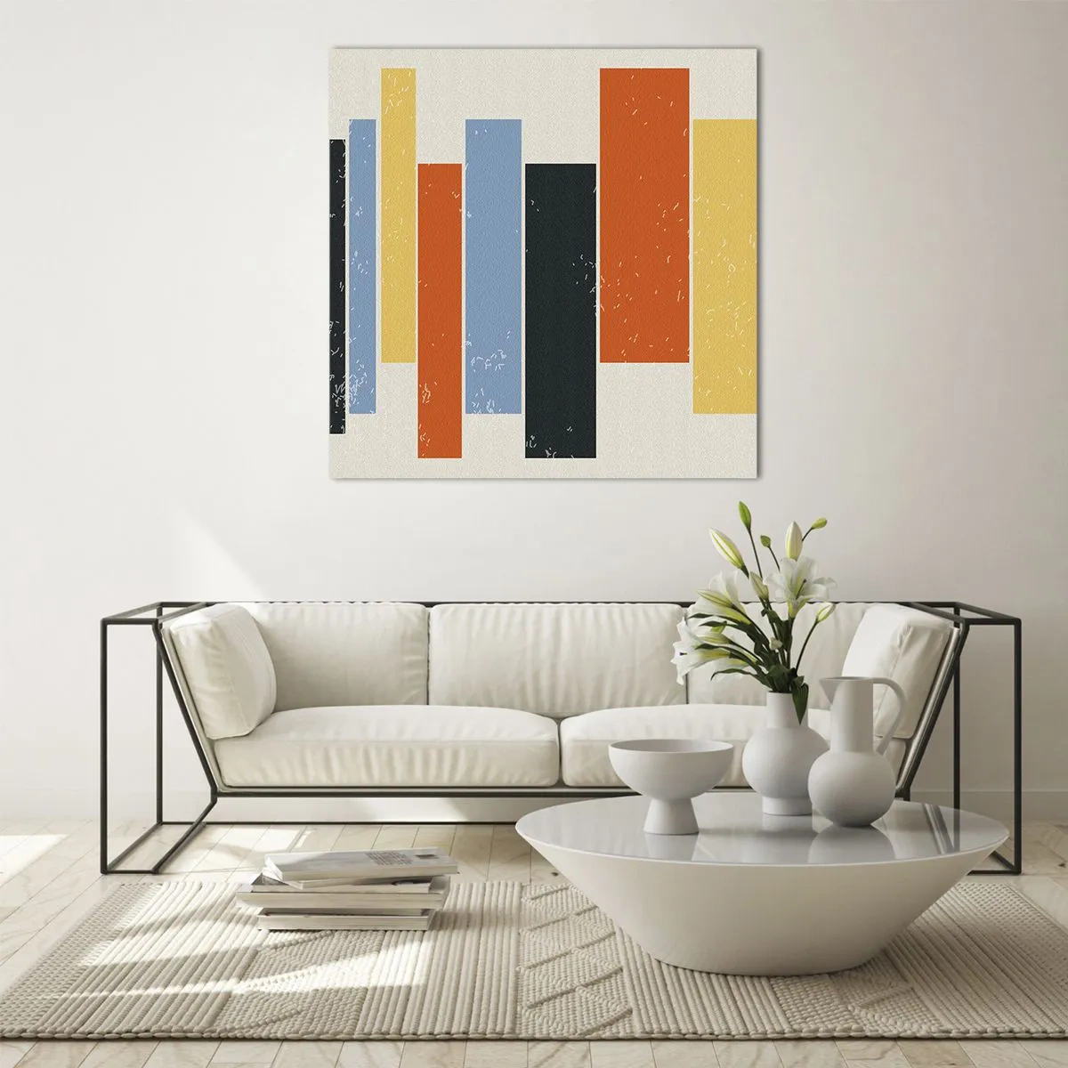 Quadro em vidro - Notação musical - 70x70 cm