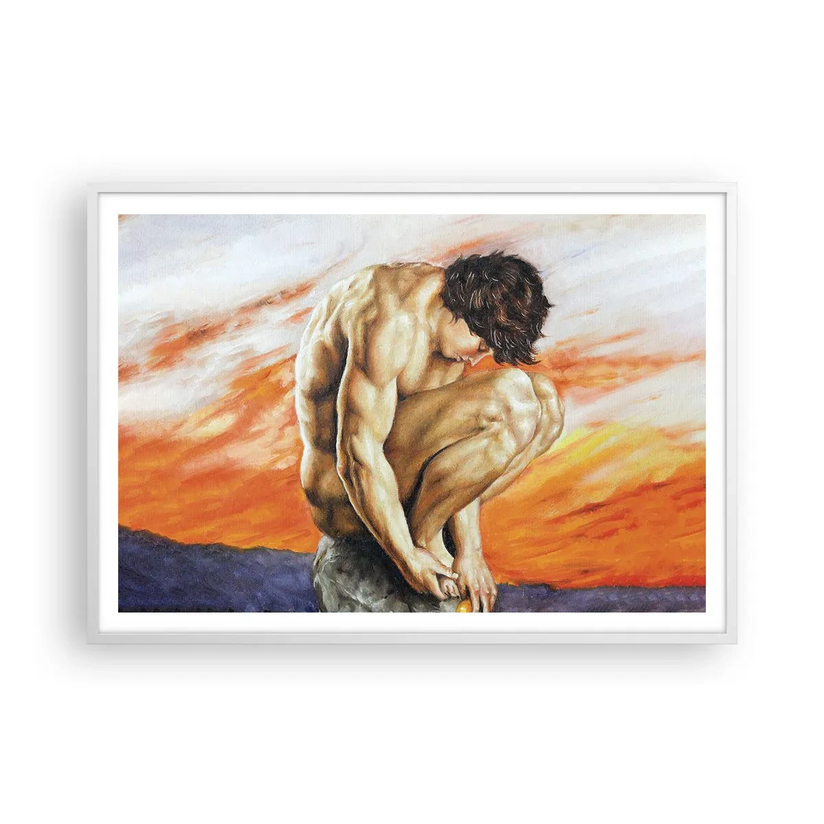 Pôster em moldura branca - Imerso em si mesmo - 100x70 cm