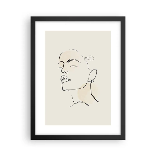 Pôster com moldura preta - Olhar orgulhoso - 30x40 cm