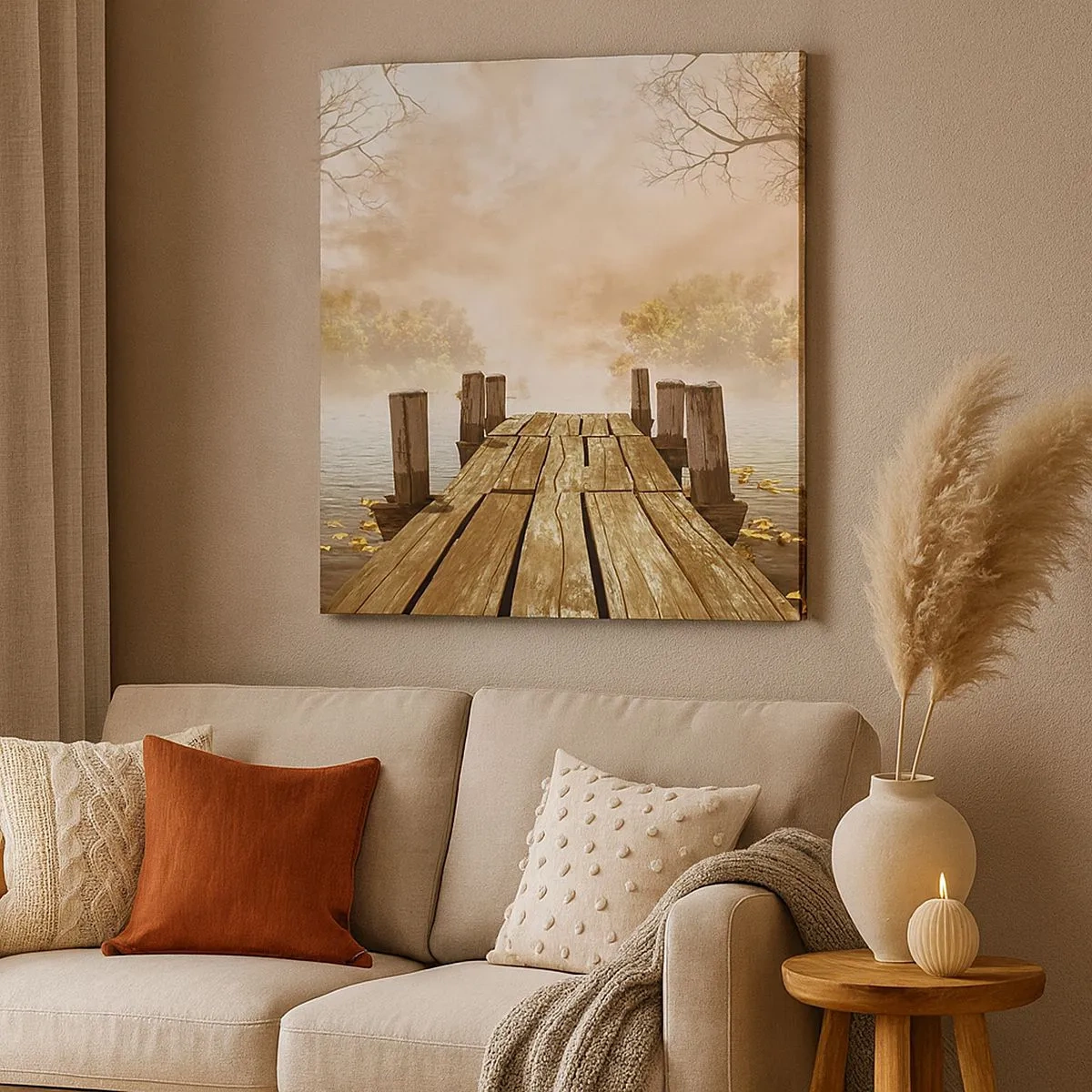 Quadro em tela - A leve tristeza do outono - 30x30 cm