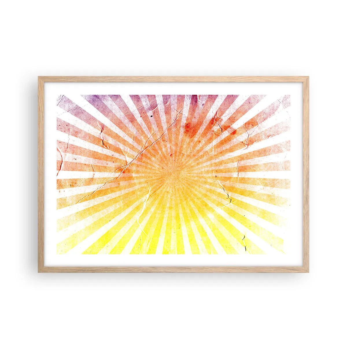 Pôster com moldura de carvalho claro - Nasceres e entardeceres - 70x50 cm