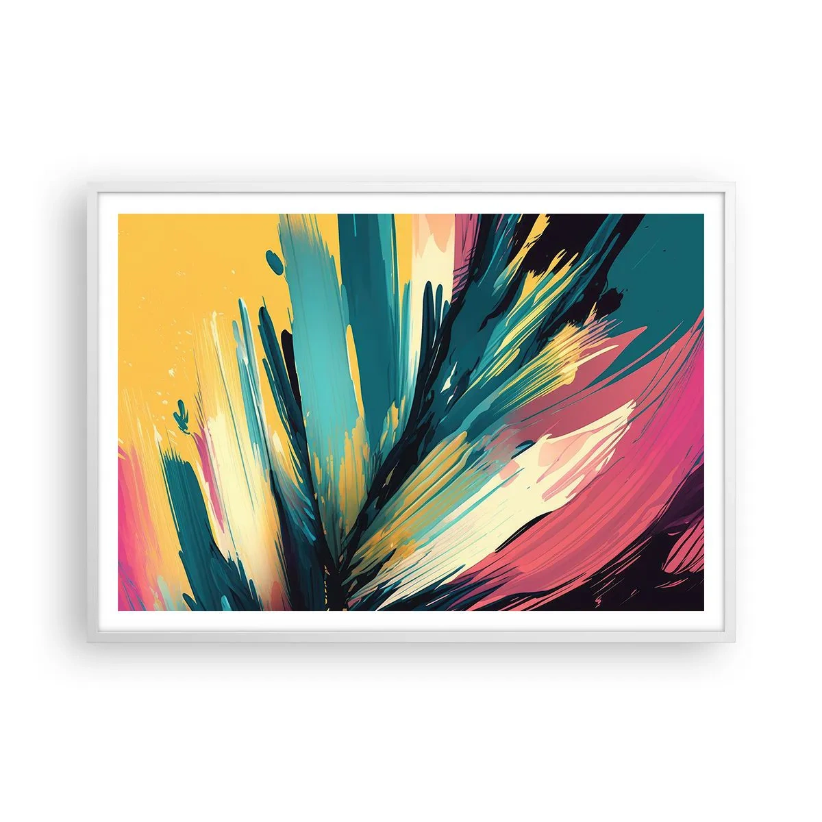 Pôster em moldura branca - Composição – uma explosão de alegria - 100x70 cm