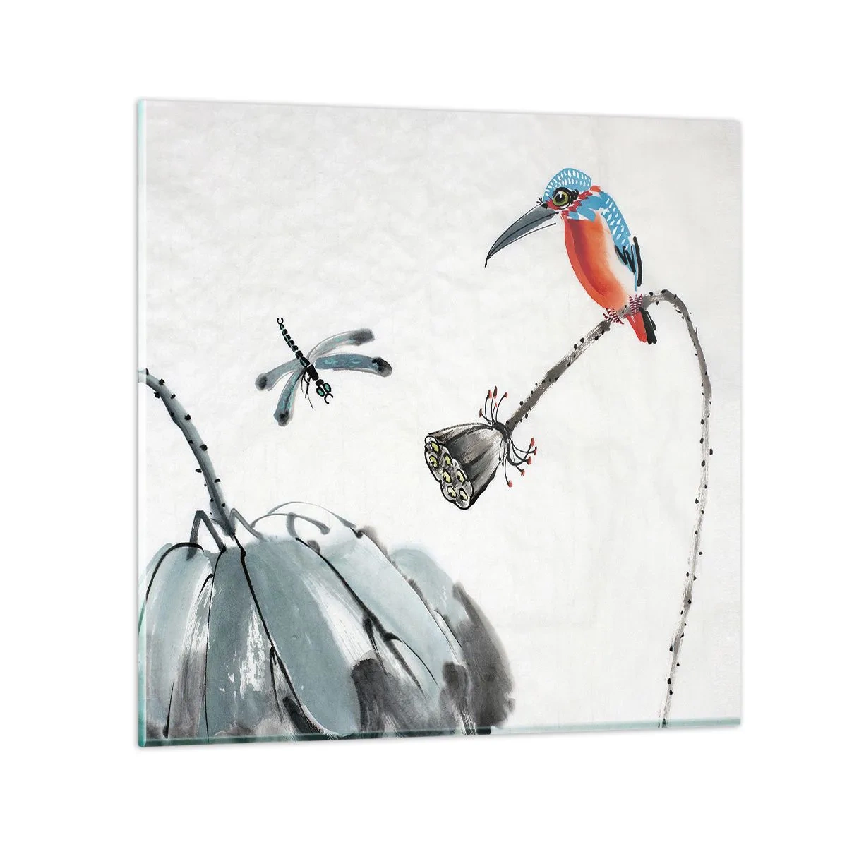Quadro em vidro - A vida do prado - 60x60 cm