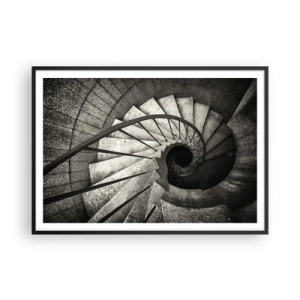 Pôster com moldura preta - Suba as escadas, desça as escadas - 100x70 cm