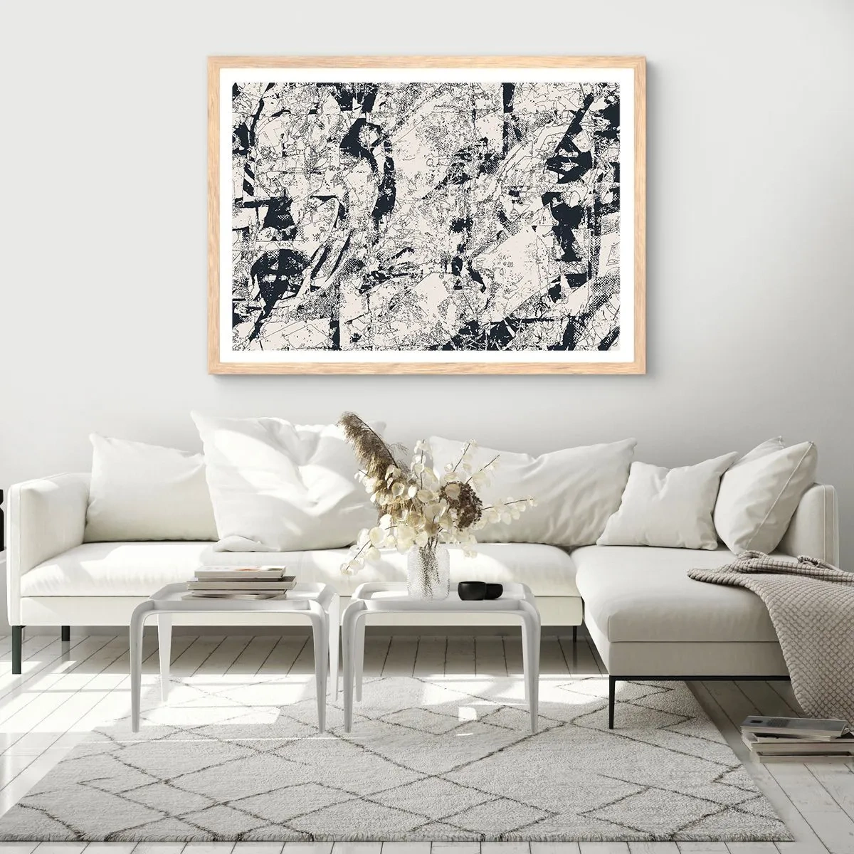 Pôster com moldura de carvalho claro - Interpenetração de opostos - 100x70 cm