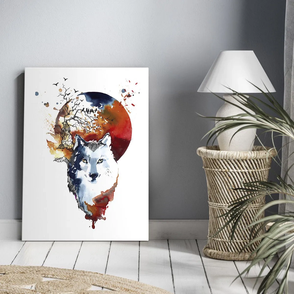 Quadro em tela - Nariz a nariz com a noite - 65x120 cm