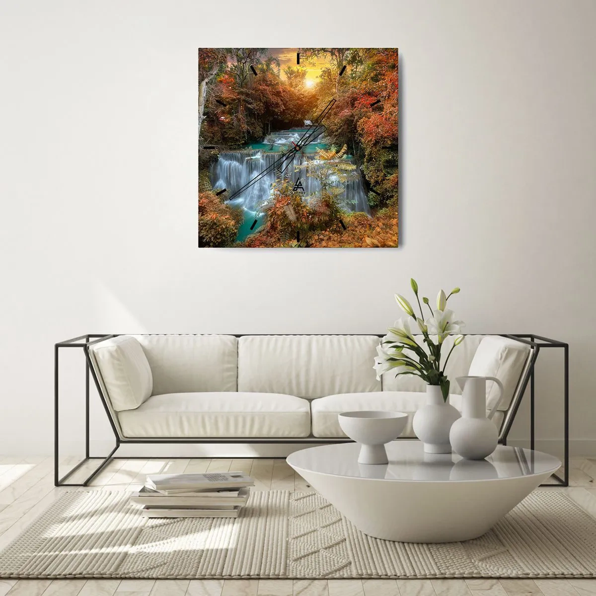 Relógio de parede - Relógio em vidro - O tesouro escondido da floresta - 30x30 cm