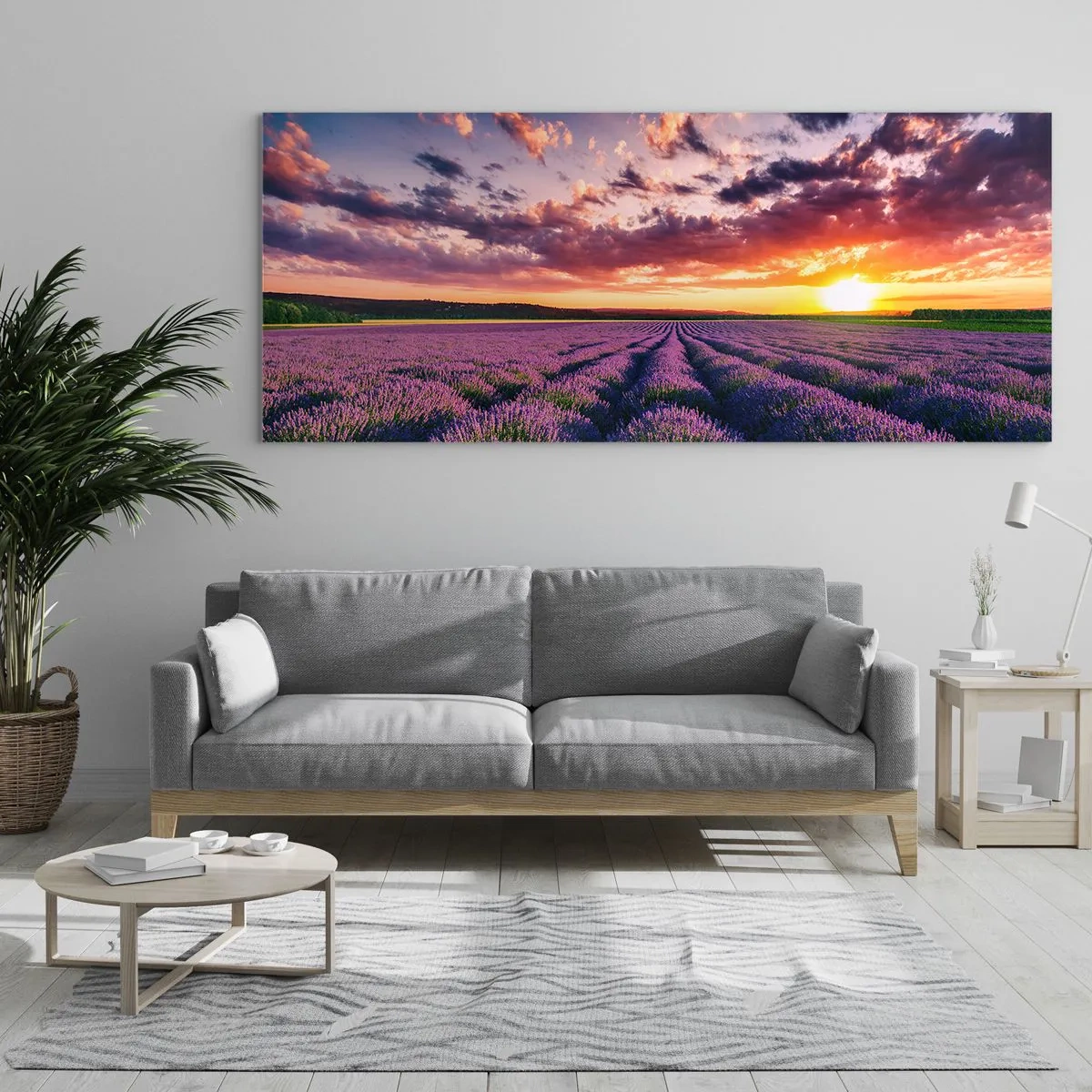 Quadro em vidro - O mundo da lavanda - 100x40 cm