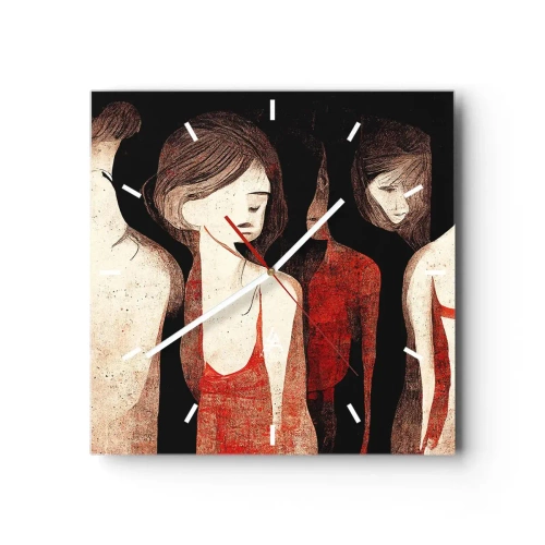 Relógio de parede - Relógio em vidro - Madonas das trevas - 40x40 cm