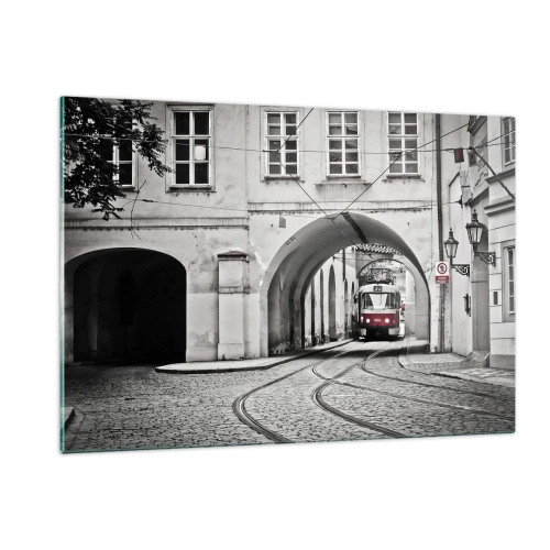 Quadro em vidro - Através do labirinto urbano - 120x80 cm