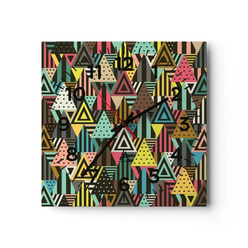 Relógio de parede - Relógio em vidro - Em ritmo para três - 30x30 cm