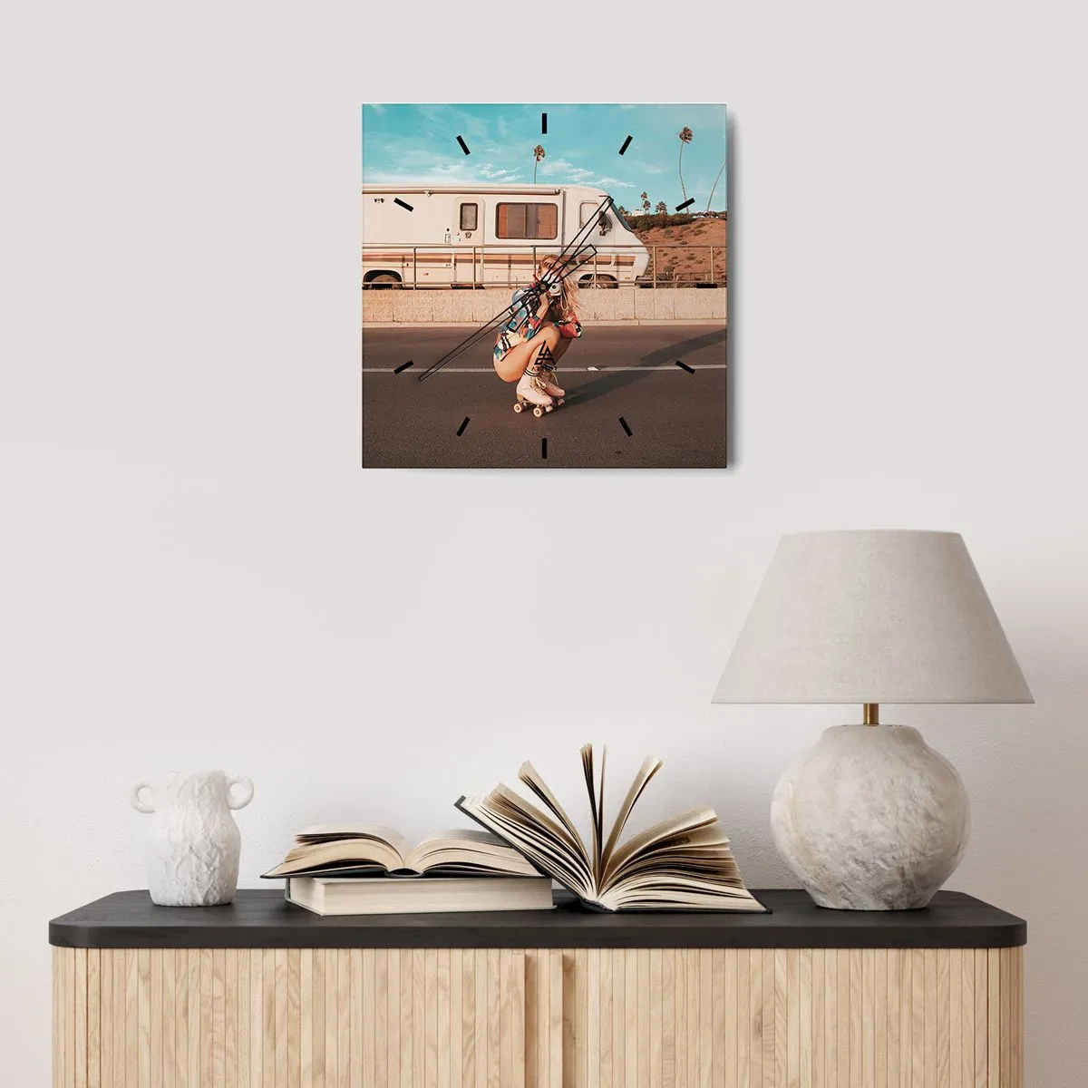 Relógio de parede - Relógio em vidro - Sorria, por favor! - 30x30 cm