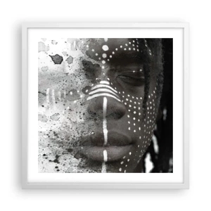 Pôster em moldura branca - Descubra o espírito primordial - 50x50 cm