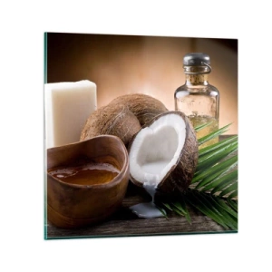 Quadro em vidro - Saúde das ilhas tropicais - 70x70 cm