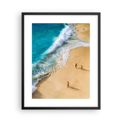Pôster com moldura preta - E depois o sol, a praia… - 40x50 cm