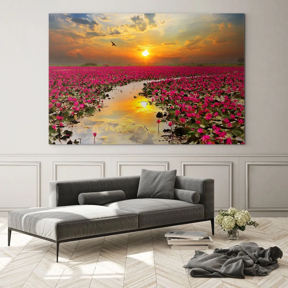 Quadro em vidro - A vida secreta do lago - 120x80 cm