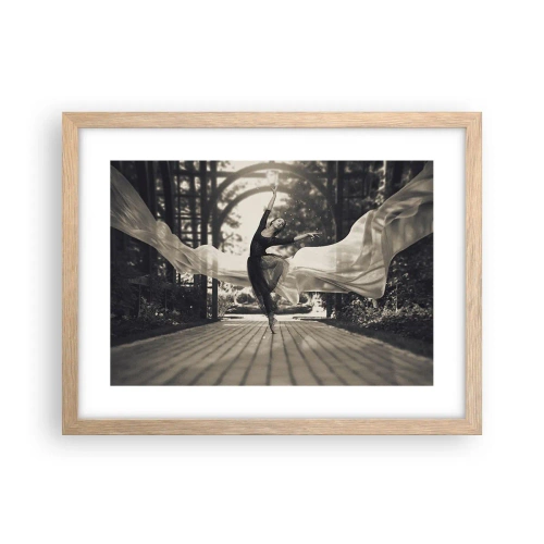 Pôster com moldura de carvalho claro - A dança do espírito do jardim - 40x30 cm