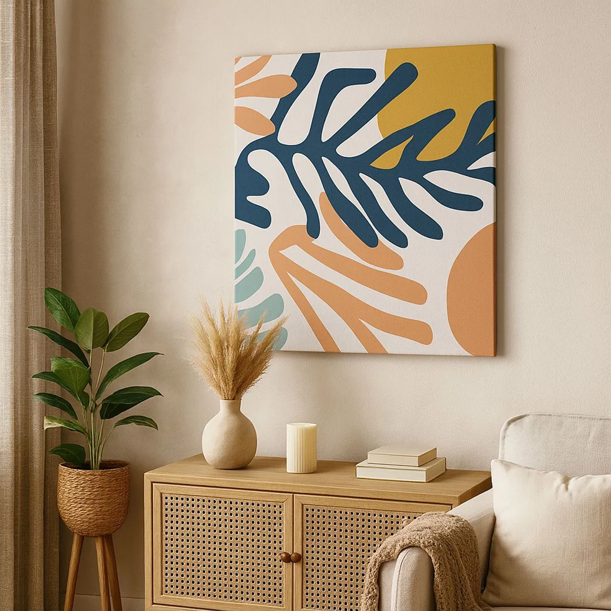 Quadro em tela - Mares de coral - 30x30 cm