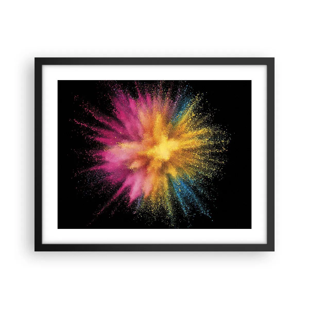 Pôster com moldura preta - O nascimento das cores  - 50x40 cm